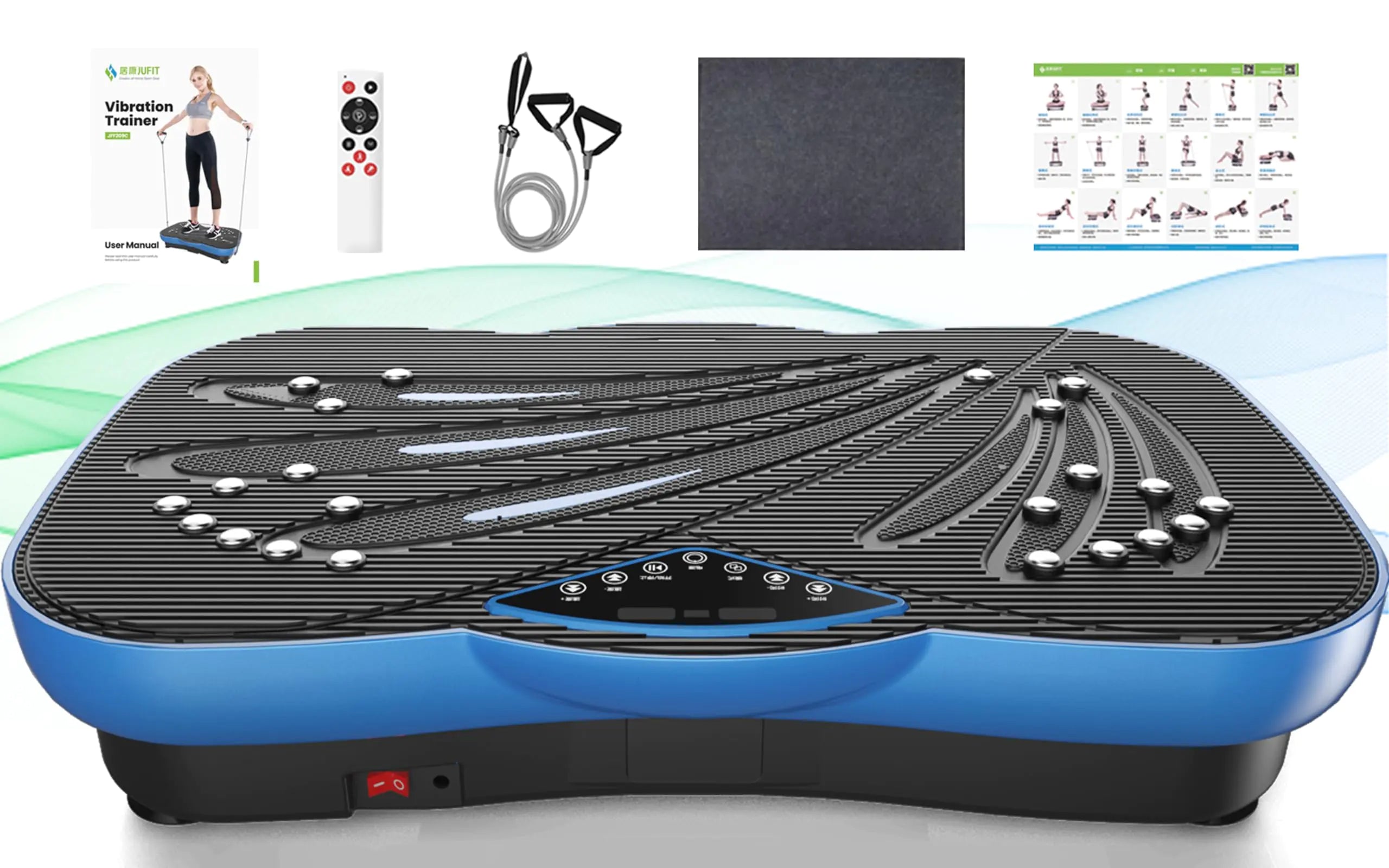 JUFIT Vibration Plate Exercise Machine Fitness Equipment with Anti-Slip Mat Whole Body Fitness Vibration Platform for Toning and Weight Loss Max User Weight 330lbs